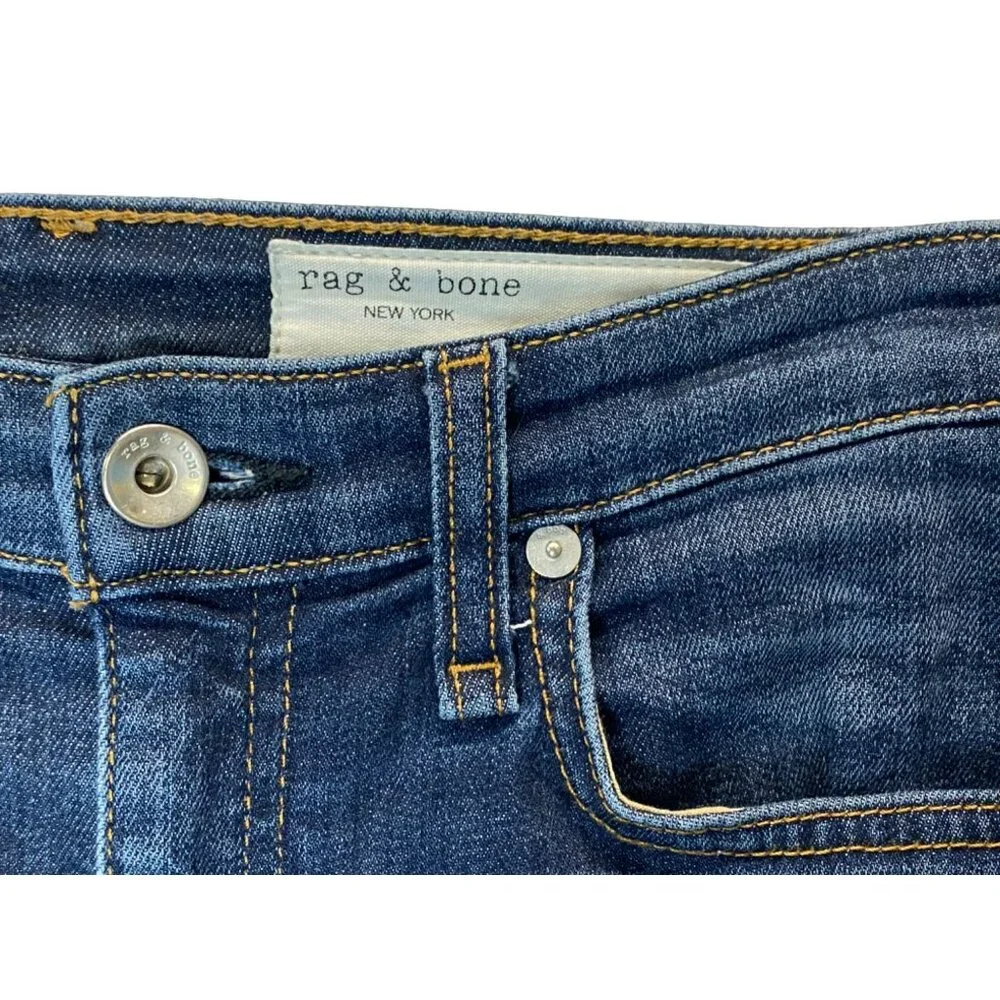 rag & bone Size 26 x 27 Nina High Rise Ankle Skinny Frayed Hem Distressed Knee - Picture 4 of 9